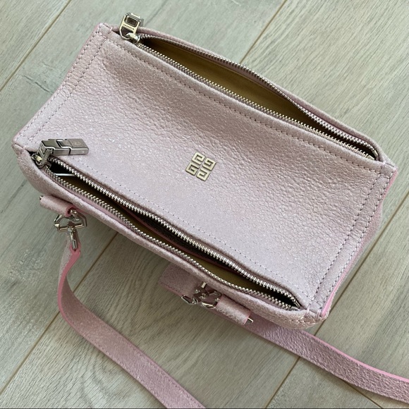 New Givenchy Pandora mini pink crackled leather bag with a shoulder strap - Picture 11 of 17